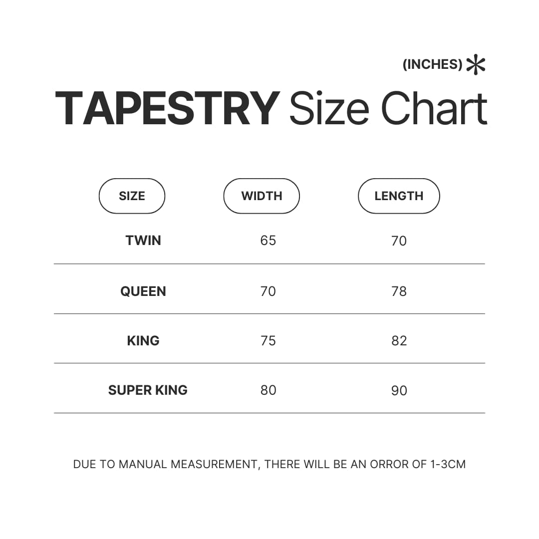 Tapestry Size Chart - Hozier Store